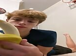 Teen Twink deep throats banana boy porn
