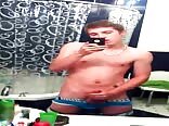 Cute boys porn make selfie while jacking off in the bathroom