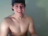 He cums on his muscular abs boys gay porn