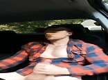 Hot Hunk In Plaid Jerks In His Car & Cums Boys Porn