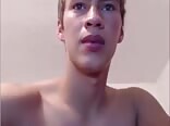 Stroking his huge cock gay teen porn