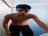 Slow Strip sexy flex gay porn
