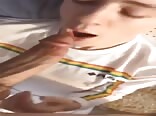 Sucking his friends cock and cums on his face boys porn