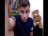 Teenage soccer player jerking off his big dick on a webcam