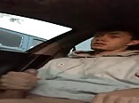 Jerking & Cumming In The Car In The Rain boys porn