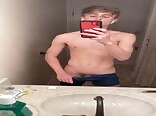 Blond Twink Strips & Gives Gun Show boys porn 