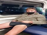 Naked boy in a train gay porn tube masked public