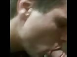 eating cum in public toilet